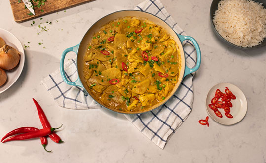 แกงมันฝรั่งและดอกกะหล่ำ